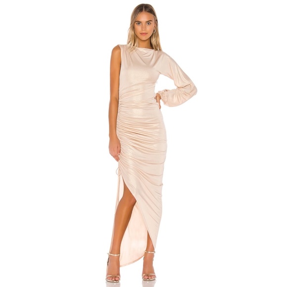 NWT Lacey Gown by Michael Costello  Size: Medium  Color: Champagne - Picture 1 of 12
